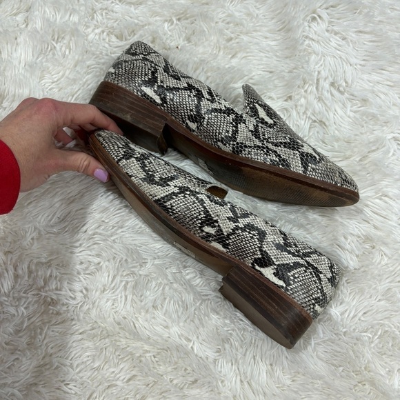 MADEWELL The Frances Loafer Stamped Snake Leather Slip On Shoe Black Cream 9.5 - Picture 9 of 13